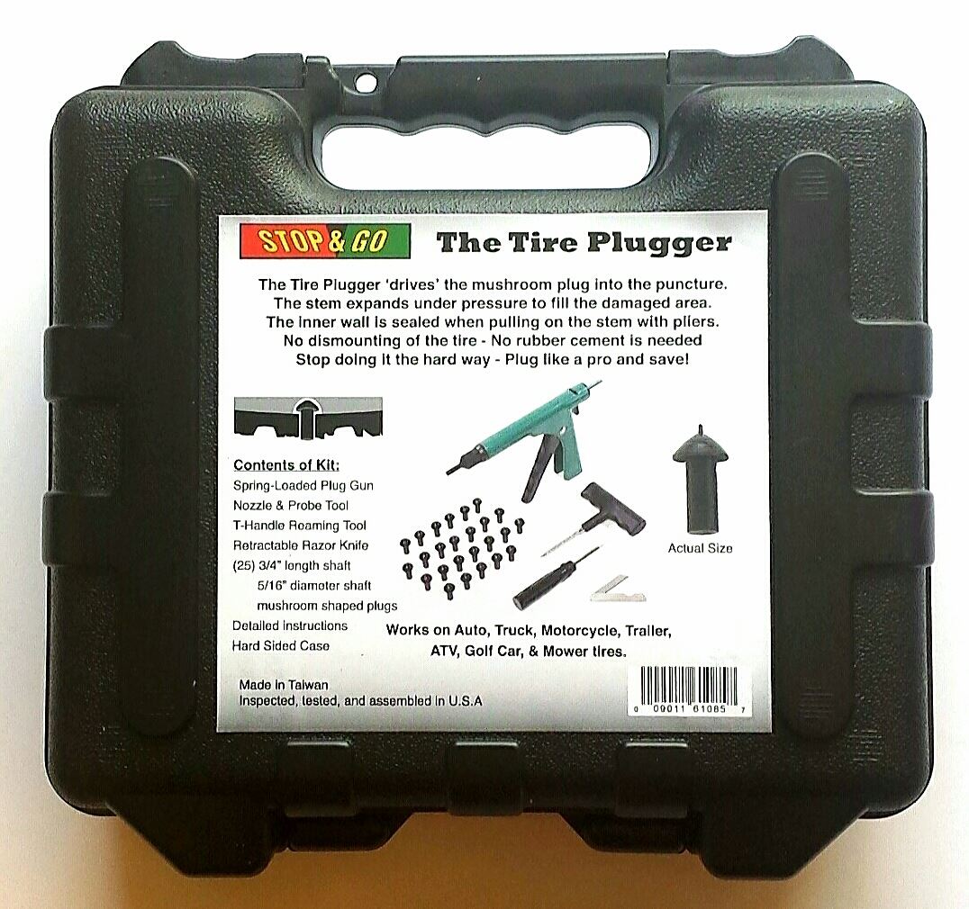 Stop&Go Workshop Tyre Plugger Kit with Tool & 25 Mushroom Headed Rubber Plugs 